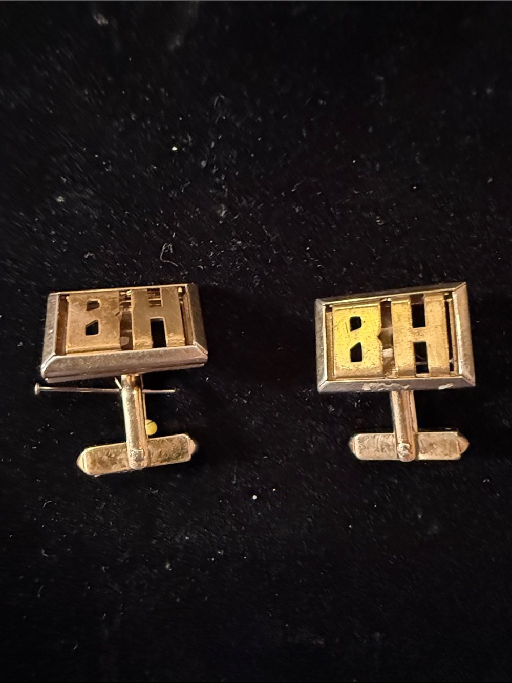 BH Monogram Gold-Tone Cufflinks - Men's Accessory